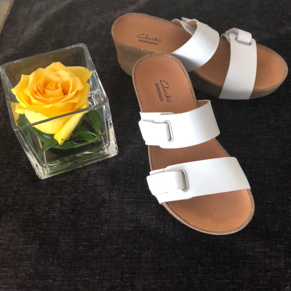 Clarks Auriel Till sandals in white